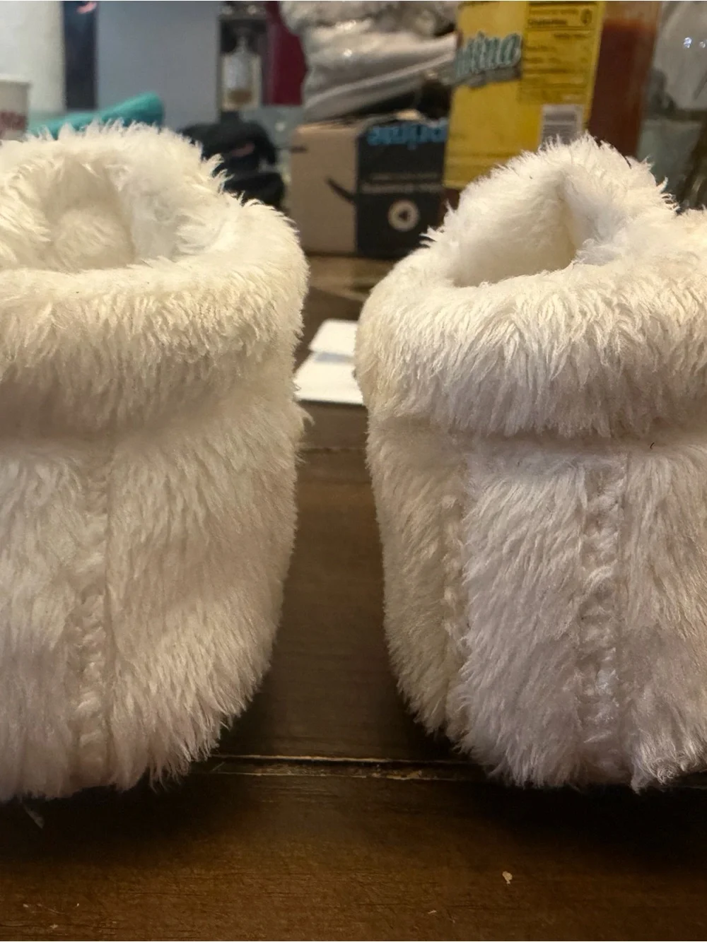 UGG Kids white Plush Booties